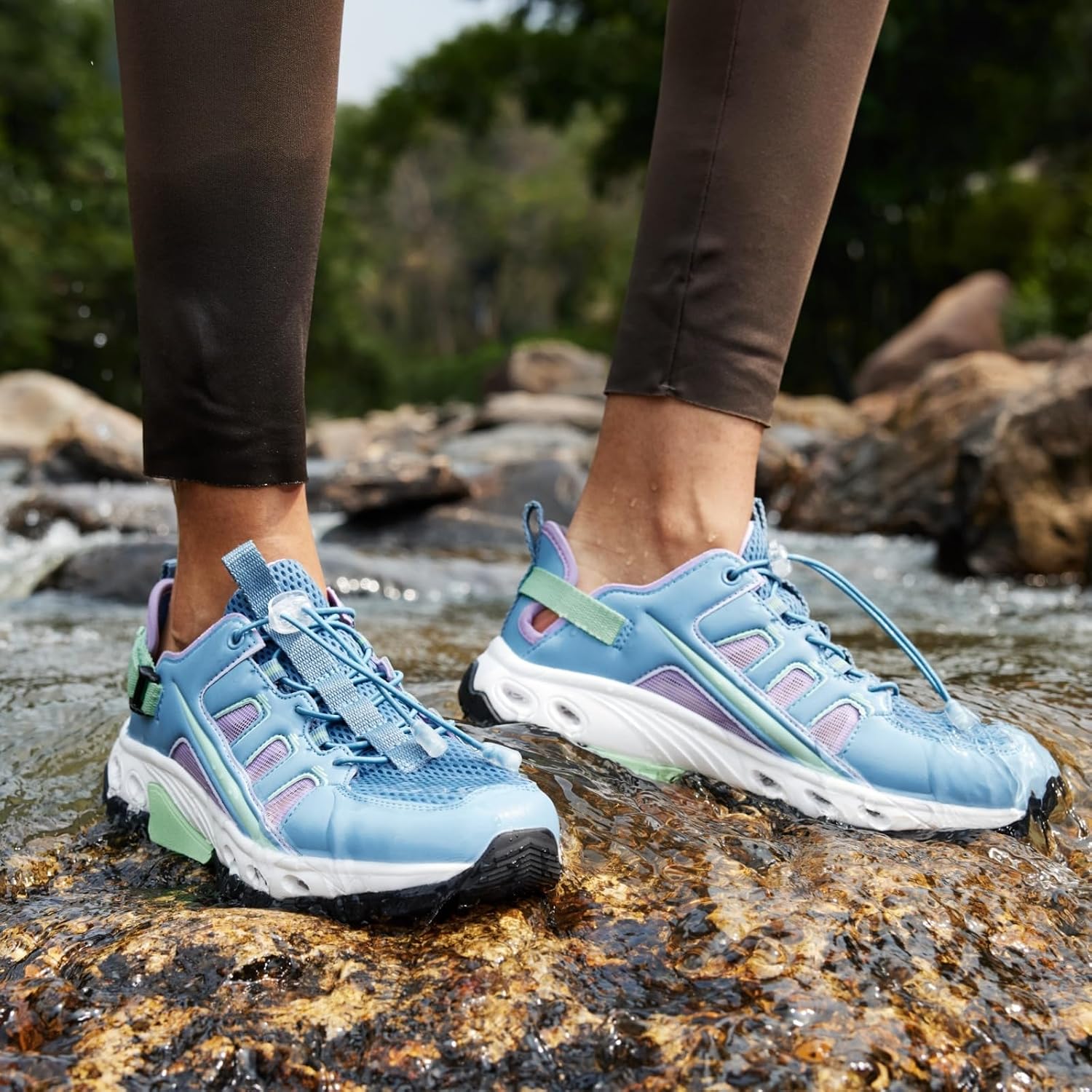 Women's Water Shoes with Drainage Holes,Lightweight Quick-Dry Aqua Shoes for Hiking, River Tracing, Kayaking & Fishing
