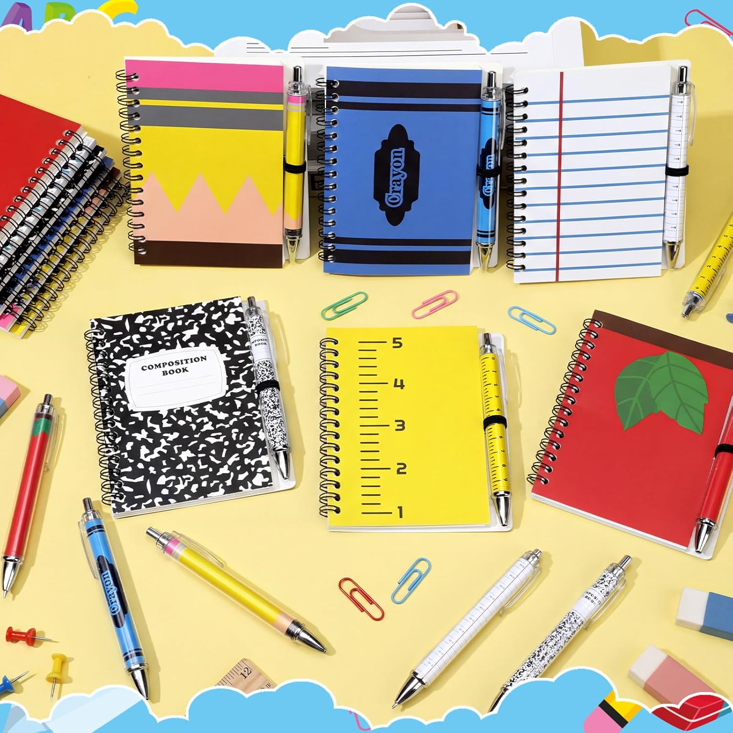 12 Set Teacher Appreciation Gifts Bulk, A5 Notebooks and Ballpoint Pen Set Teachers Gifts for Classroom Teachers Staff, Back to School First Day of School Graduation Teacher Appreciation Week