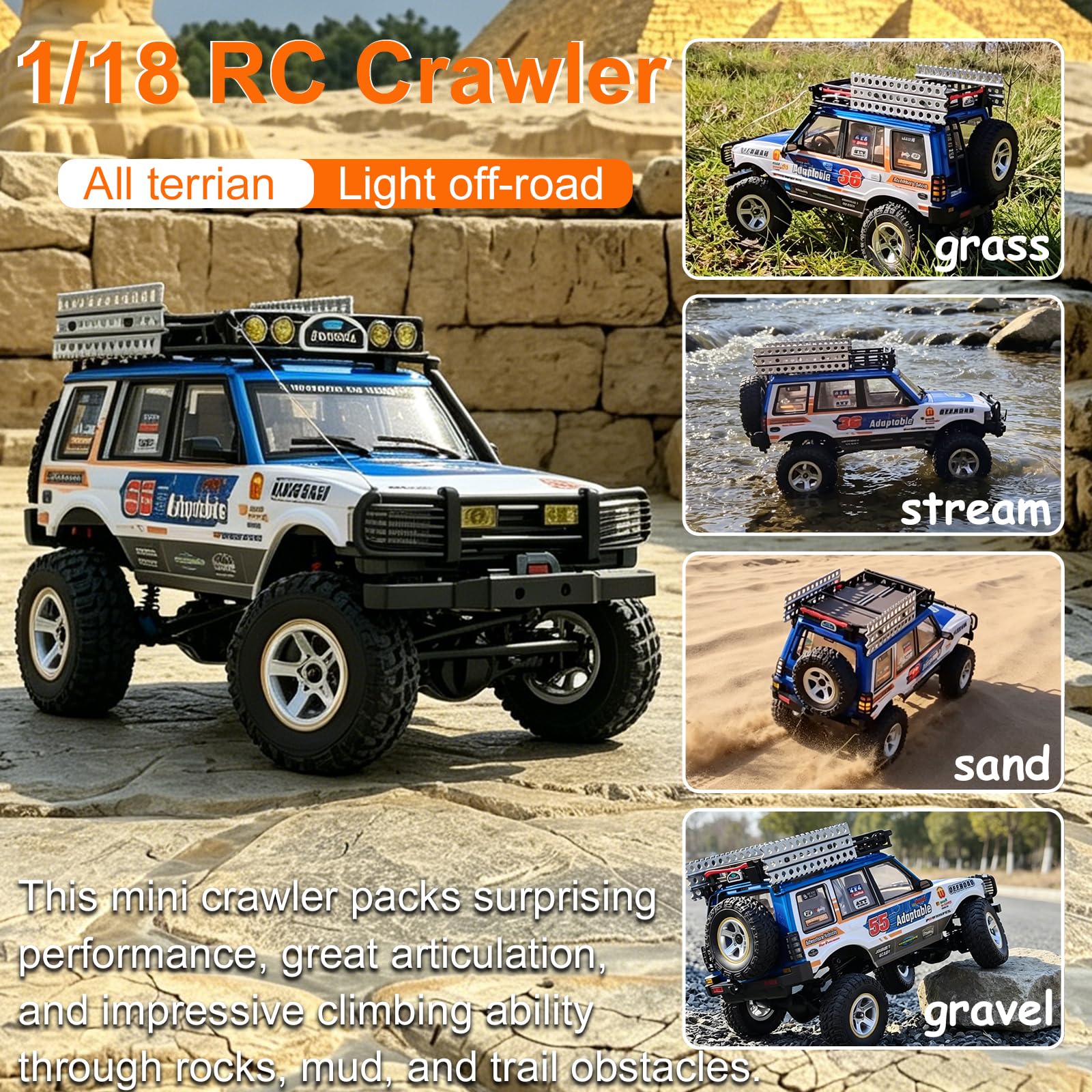 Amazon.com: YUCT JXC LR1801 1/18 Scale 4WD Off Road RC Crawler