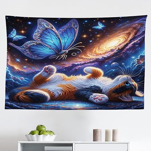 Miniatura 31 de Ambesonne Tapiz de fiesta de los años 70, caja retro en arte pop, música de baile, composición colorida impresa, para colgar en la pared para