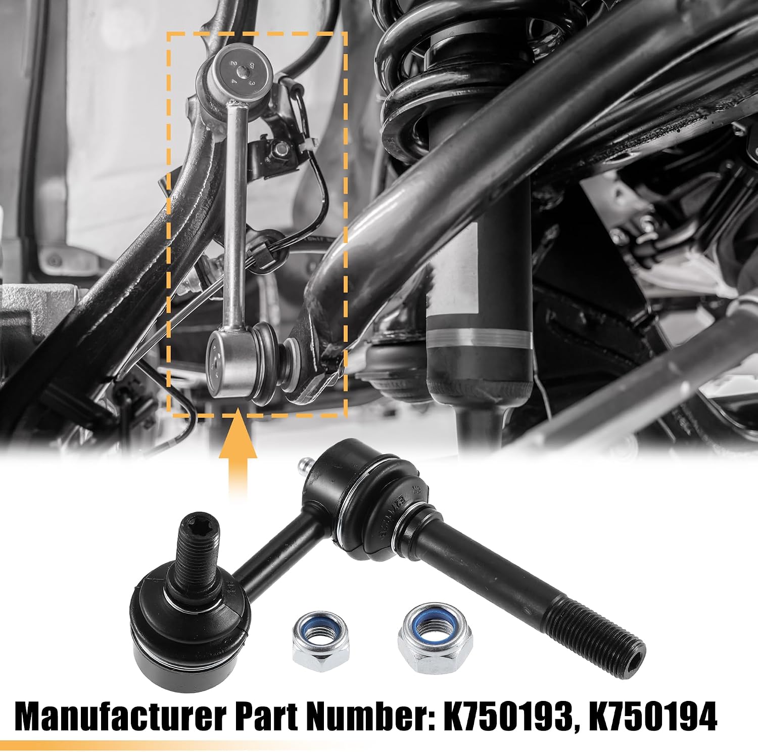 X AUTOHAUX 2pcs Front Sway Bar Links Kit K750193 K750194 Stabilizer End Link Replacement Suspension Kit for INFINITI EX37 G35 M56 Q50 Q70 for Nissan 370Z RWD