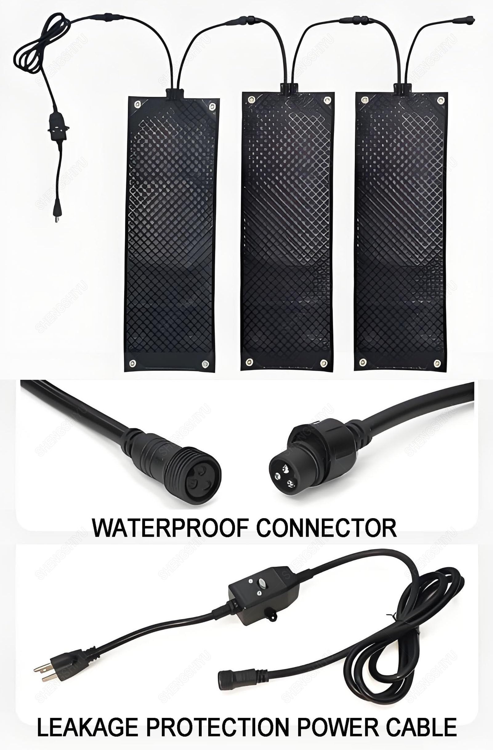 Alfombras Calefactoras Suelo 5PCS para Evitar Hielo en Entradas/Escaleras/Senderos,para Derretir Nieve,Hielo,Alfombras Calefactoras con Textura Antideslizante 5pcs-21 * 98in/54 * 250cm
