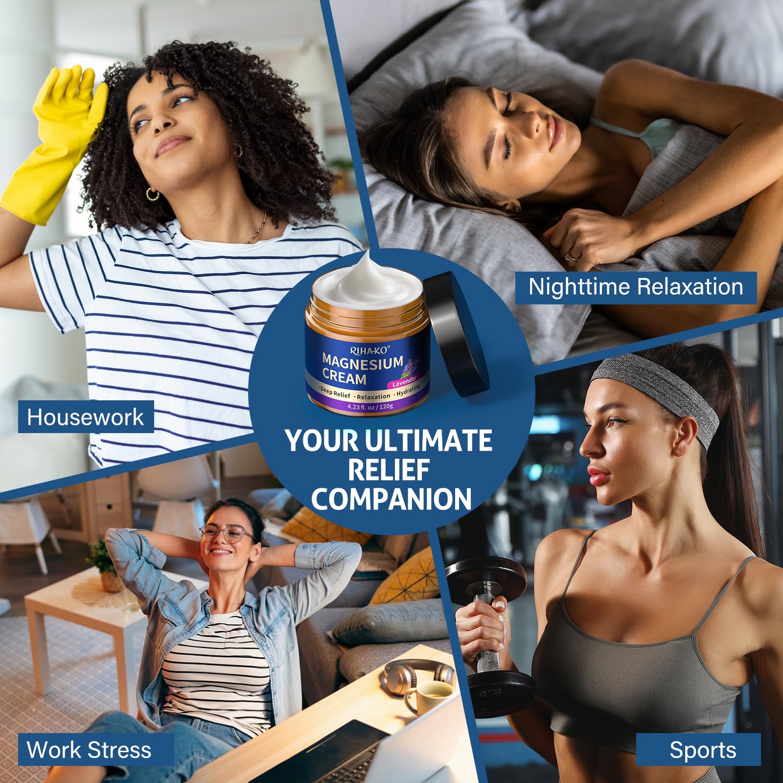 Magnesium Cream for Sleep Natural Mg Butter for Muscle Relaxation Topical Magnesium Cream for Restless Legs Syndrome Relief Soothing Butter for Leg Cramps & Muscle Pain - Image 4