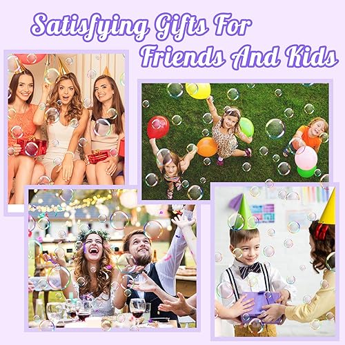 Vista 6 de Bubble Guns,69 Holes Bubbles Machine for Kids Adults,Colorful Light Strong Wind Bubble Rocket Launcher,Children's Toys Bubble Blower with 2 Bubble