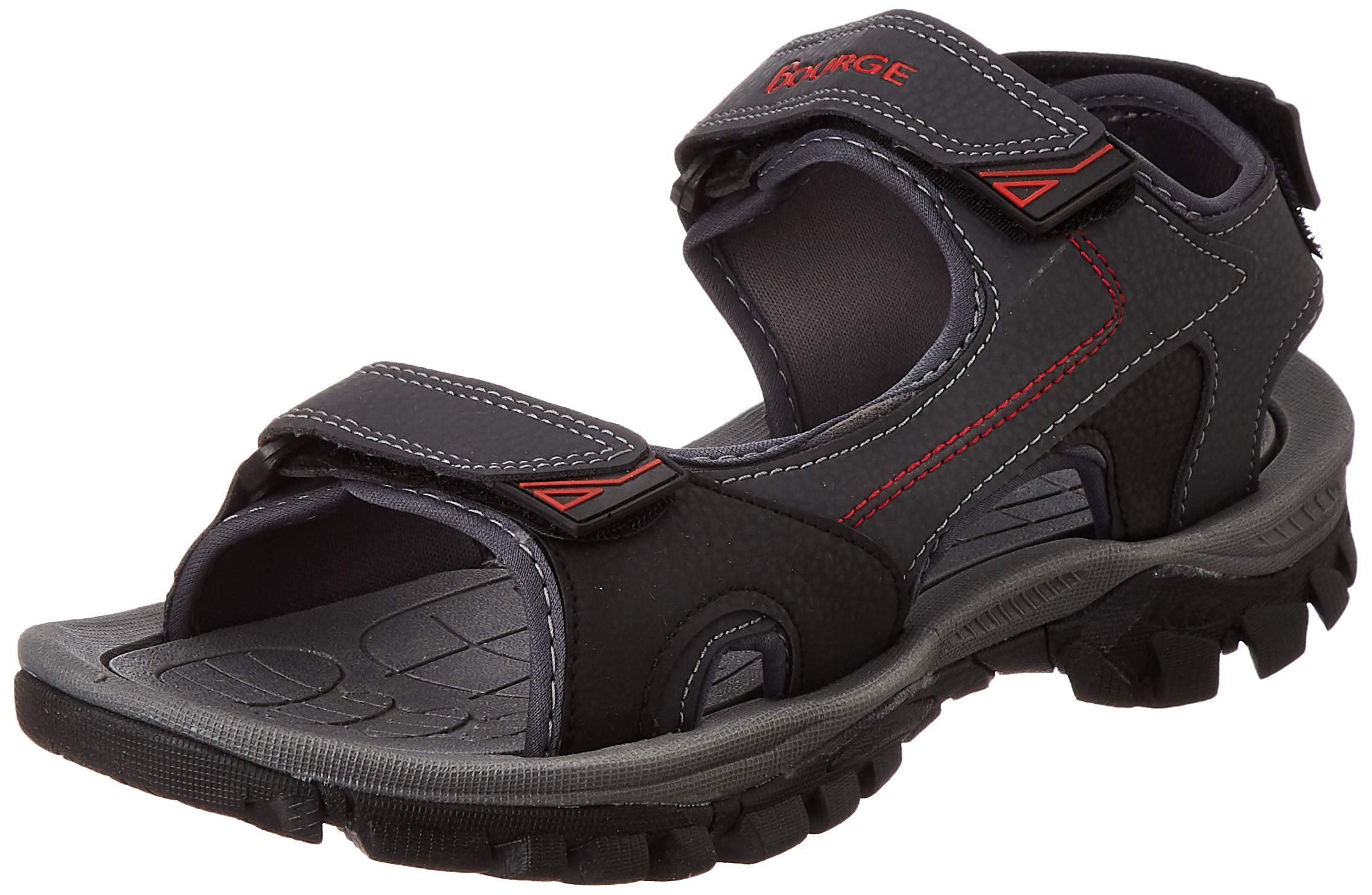 Bourge Mens Garda-Z22 D.Grey, Black and Red Floaters-7 UK (41 EU) (8 US) (Garda-125-07) (B08HMGR2PL) Amazon Price History, Amazon Price Tracker