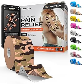 Kinesiology Tape-Incredible Support for Athletic Sports and Recovery + Free Taping Guide-Uncut 2 inch 32 feet Roll (Forest Camo + Free Taping Guide, Pack of 1)