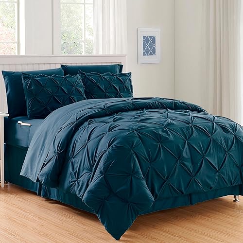 Set de sábanas cama en bolsa de 8 piezas, el mejor lujo, más suave, más acogedor. Comodidad con elegancia, edredón suave, sedoso, sin arrugas el set