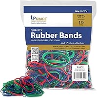 Vista 4 de Upgrade Office Supply UPG23454 Bandas de goma, varios tamaños y colores, bolsa de 1 libra, EE. UU