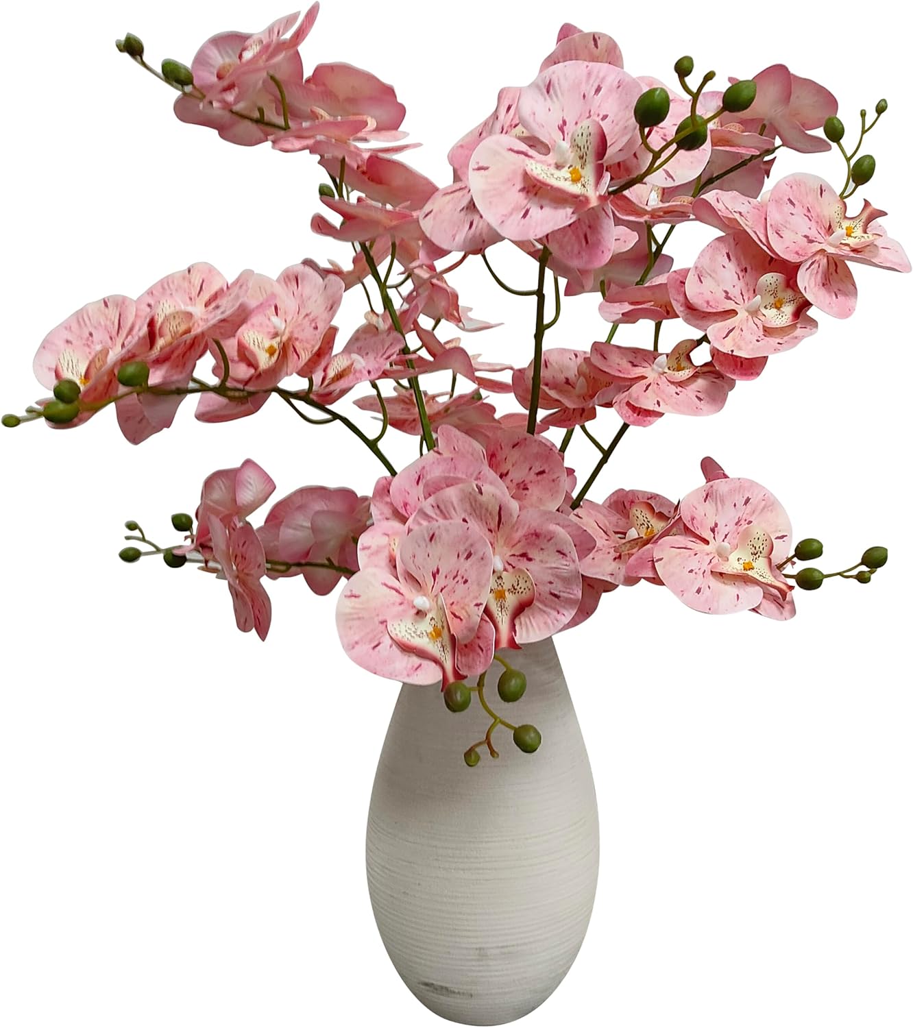 ATFL 10 Pack Tickled Pink Orchid Artificial Flowers Real Touch, 27'' Artificial Fake Faux Silk Orchid Stem Bouquets for Wedding Party Home Garden Decor (excluding the vase)