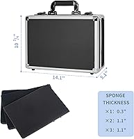 Vista 5 de Funda de transporte rígida de 14 pulgadas, ideal para almacenamiento de sistemas de micrófono inalámbrico y transporte de equipos de cámara