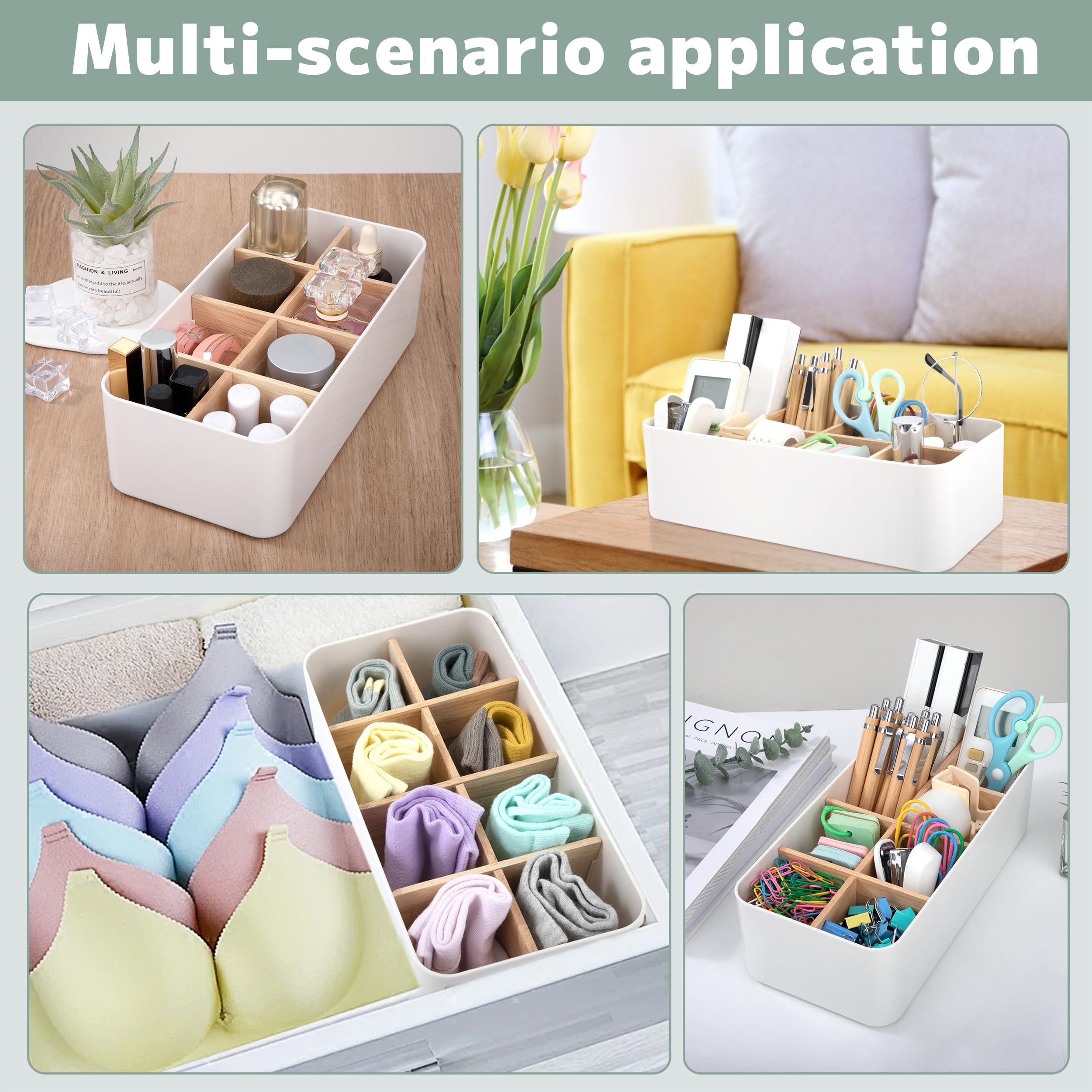 Organisateur De Bureau, Tableau Blanc, 8 Compartiments, Plastique/verre