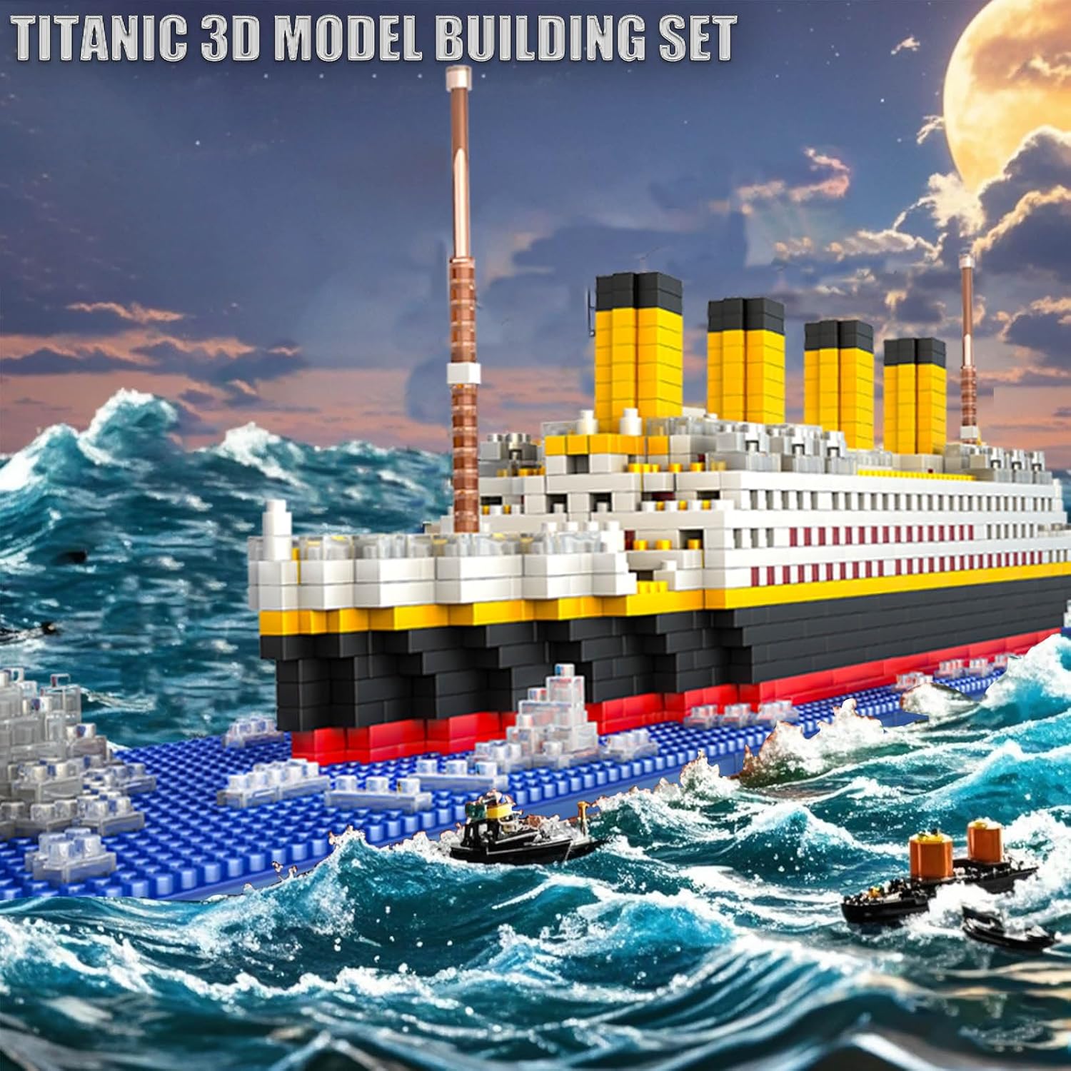 Titanic Ship Model Building Blocks Set – 1860pcs Micro Mini Blocks for Ages 14+, Advanced DIY Display Model for Adults & Teens