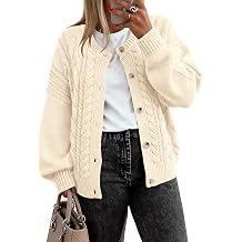 BTFBM Chunky Cardigan Sweaters for Women Fall Fashion 2025 Button Long Sleeve Loose Cable Knit Winter Coats Outerwear
