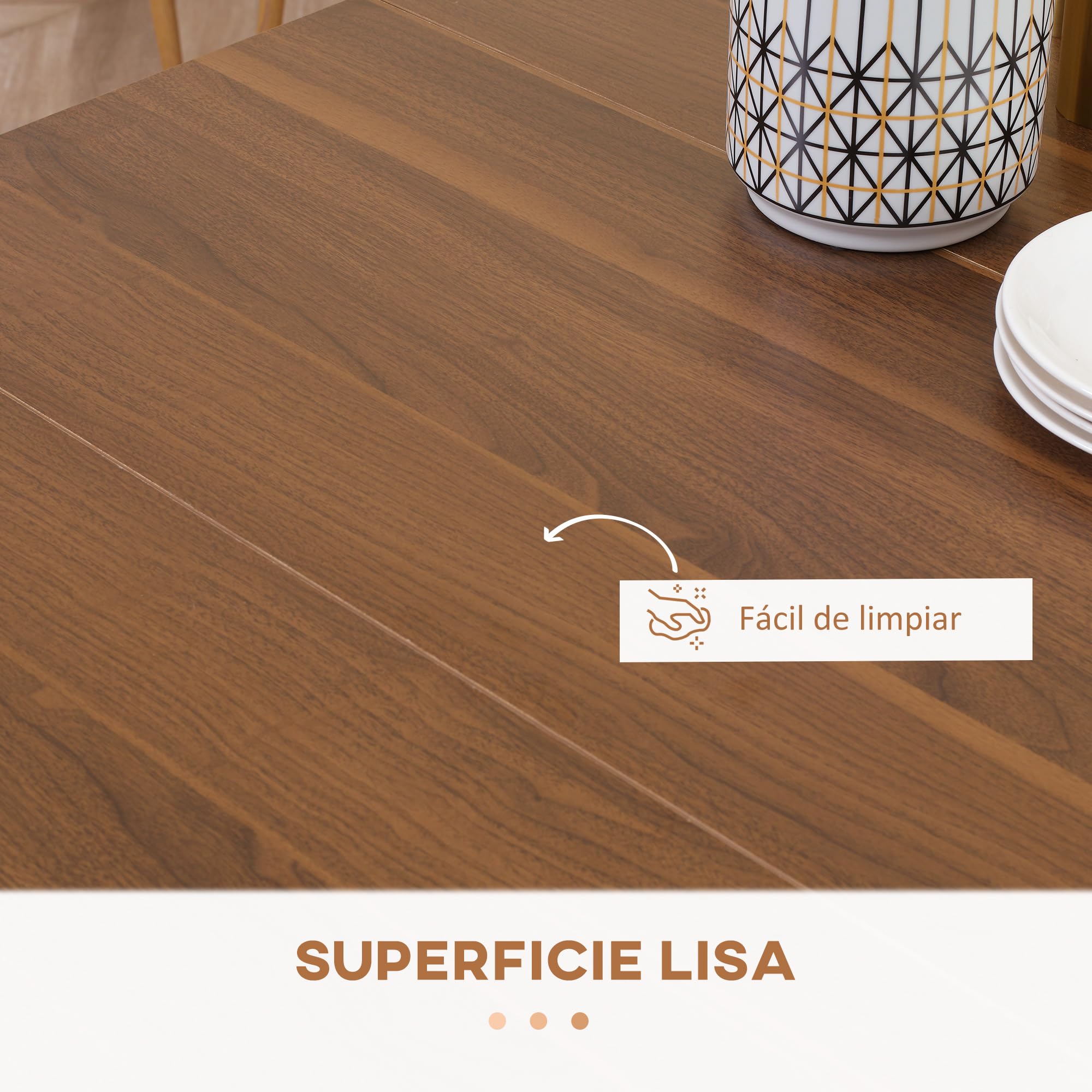 HOMCOM 23.6in-70.9in Table à Manger Extensible 6-8 pers. Brun Clair