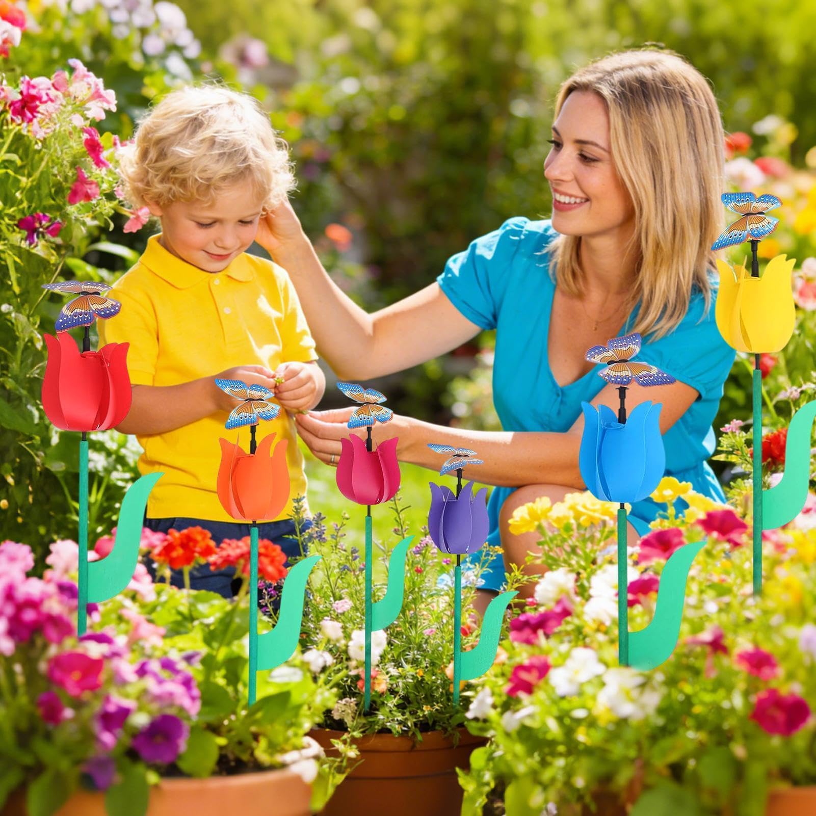 Lot De 6 Moulins À Vent À Fleurs, Moulins À Vent Tulipes Et Papillons, Décoration De Jardin, Piquets De Jardins De Fleurs Colorées, pour Jardin, Fête, Extérieur, Décoration De Cour Lot De 6 Moulins À Vent À Fleurs, Moulins À Vent Tulipes Et Papillons, Décoration De Jardin, Piquets De Jardins De Fleurs Colorées, pour Jardin, Fête, Extérieur, Décoration De Cour