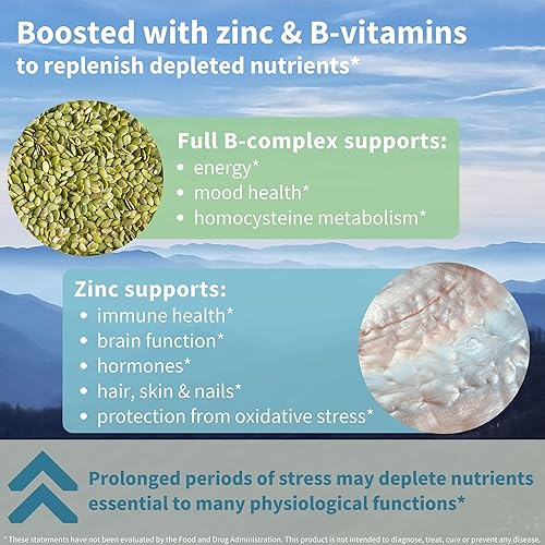 Miniatura 5 de Igennus Ashwagandha - Complejo de alivio del estrés de alta resistencia, L-teanina y magnesio y adaptógenos de extracto de raíz KSM-66, vitaminas B