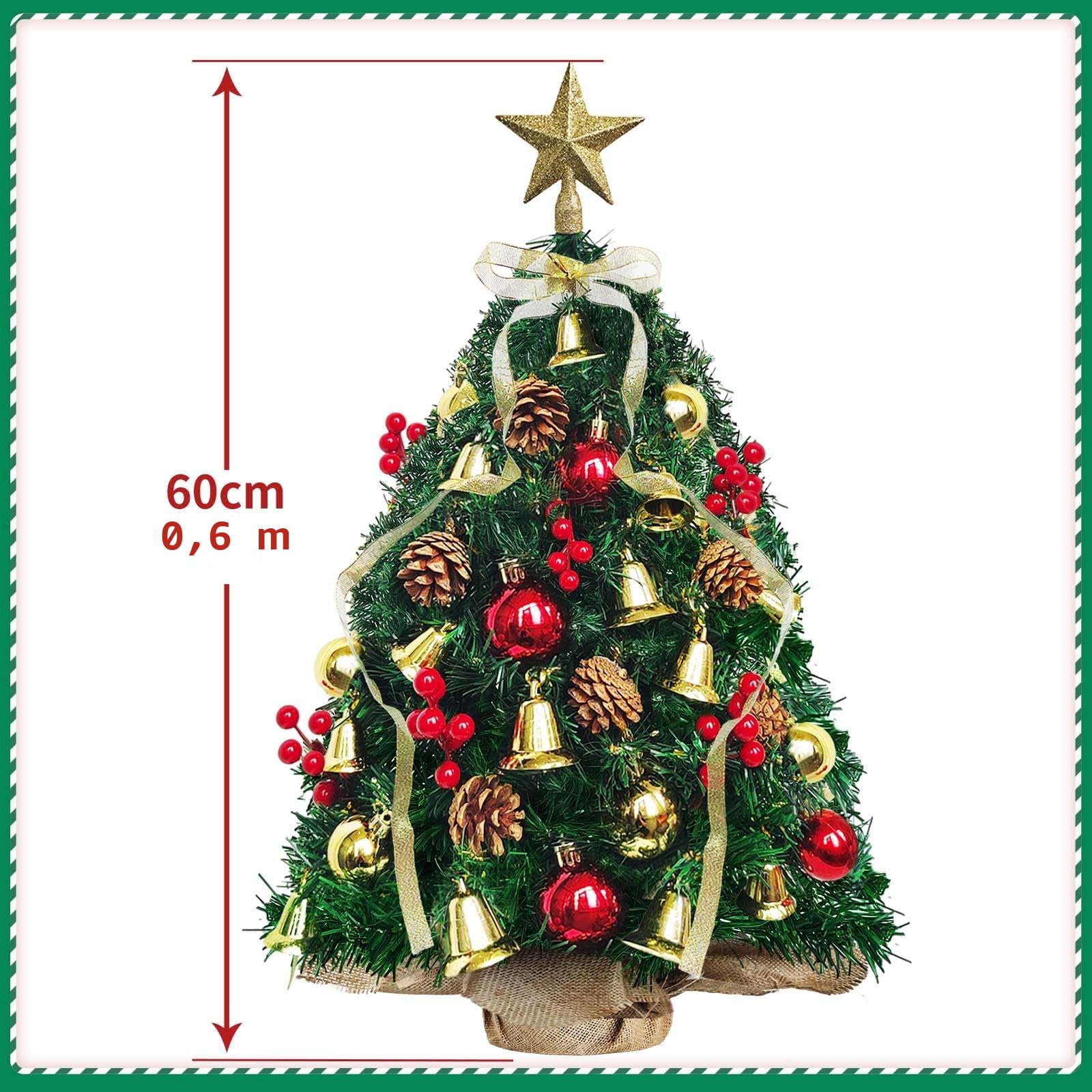 Mini Albero di Natale Con illuminazione a LED, 60 cm Corona Dell'albero di Natale, Scatole Regalo Decorate e Ornamenti da Appendere, Albero di Natale Artificiale Multifunzionale…