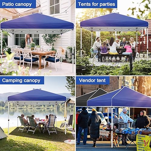 Miniatura 10 de Toldo para patio de 8 x 8 pies, tienda de campaña instantánea desplegable para exteriores, refugio portátil con paredes laterales y protección solar
