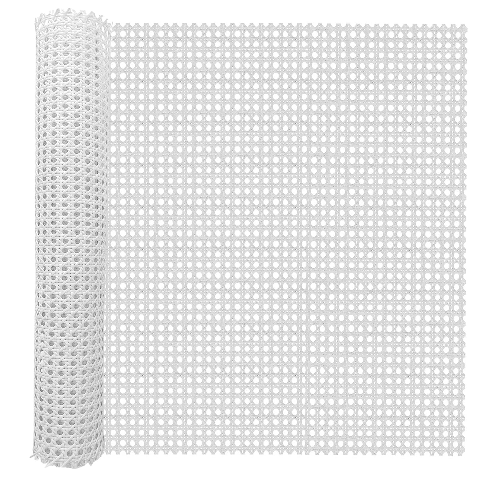 Selliner White 20" Width X 6.6Ft Hexagonal Synthetic Rattan Cane Webbing Roll
