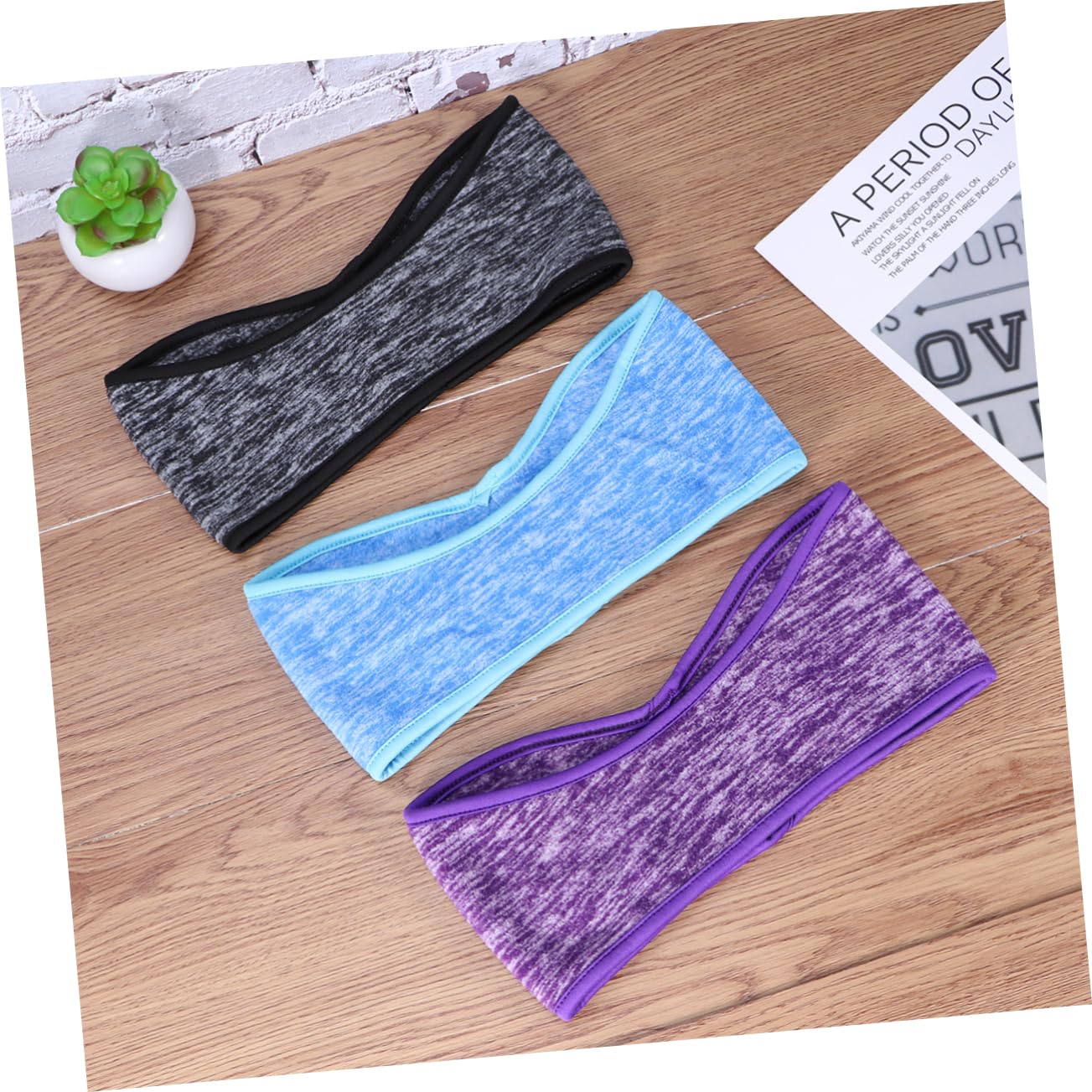 LIFKOME 9pezzi Fascia Fleece per Orecchie Antiscivolo e Assorbente all Come e Yoga Colori Blu