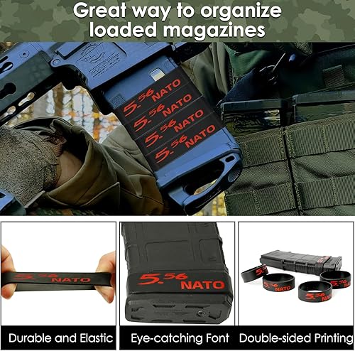 Miniatura 2 de Aolamegs Paquete de 510 bandas para revistas, 5.56 OTAN, 300 apagones, 300 Subsonic, .223 Remington, .308 Winchester, 7.62 x 39, bandas de silicona