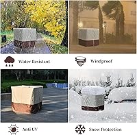 Vista 7 de IBC Tote Cover 600D - Cubierta protectora para tanque de agua de 275 galones, color beige y marrón con cremalleras