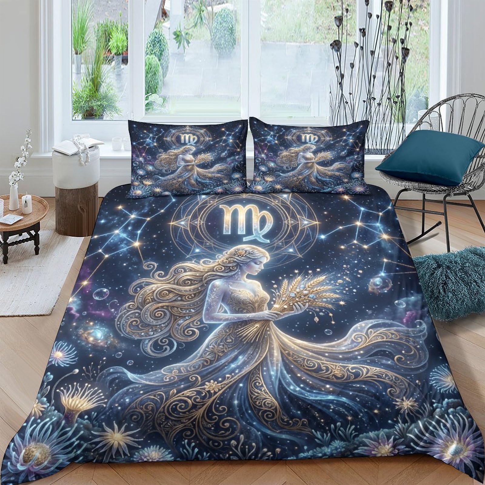 Housse de couette zodiaque Vierge galaxie pour transformer l'ambiance de votre chambre