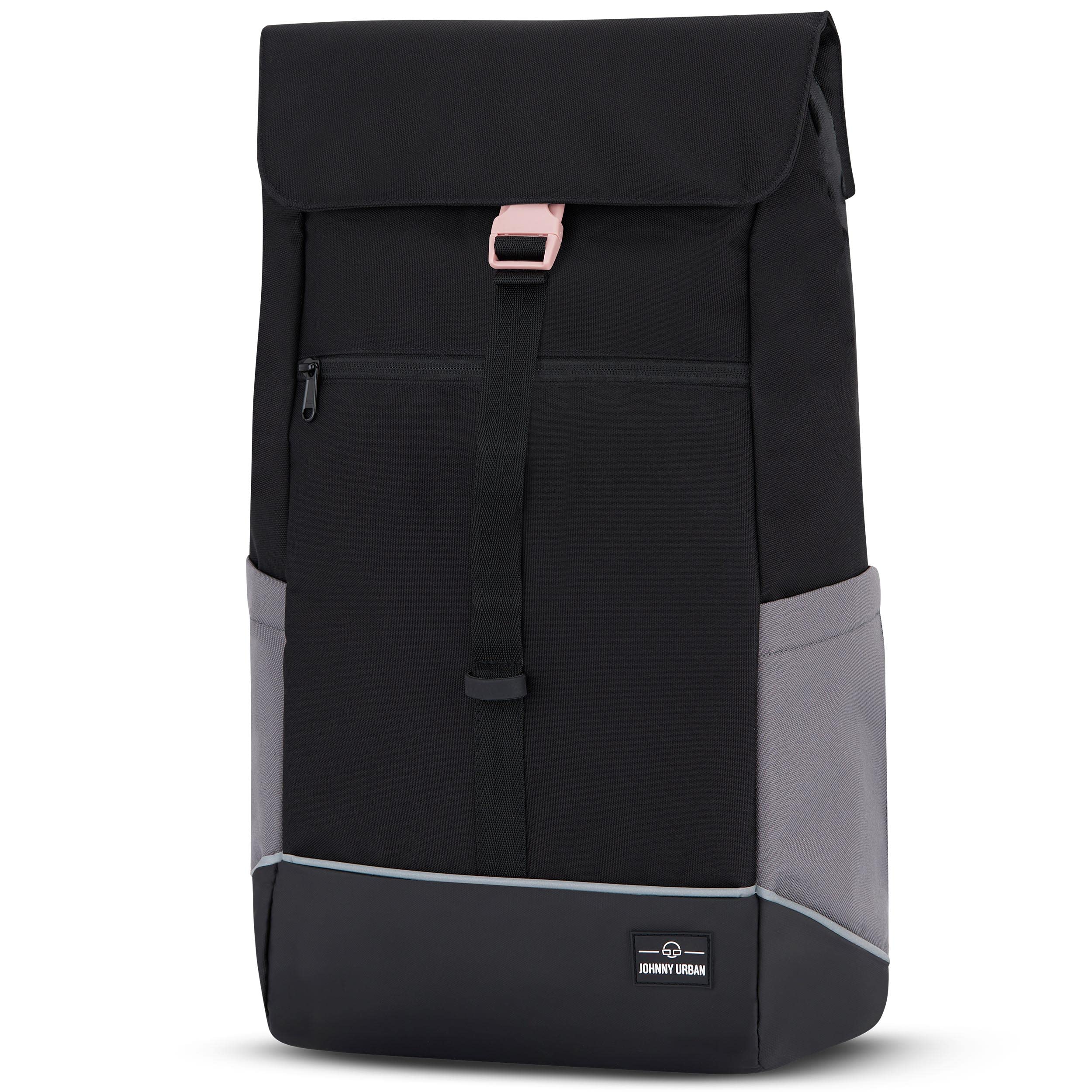 Johnny Urban Fahrradtaschen für Gepäckträger Damen & Herren Schwarz Rosa - Mika Bike - 2 in 1 Fahrrad Tasche Rucksack & Gepäckträgertasche Hinten - Wasserabweisend