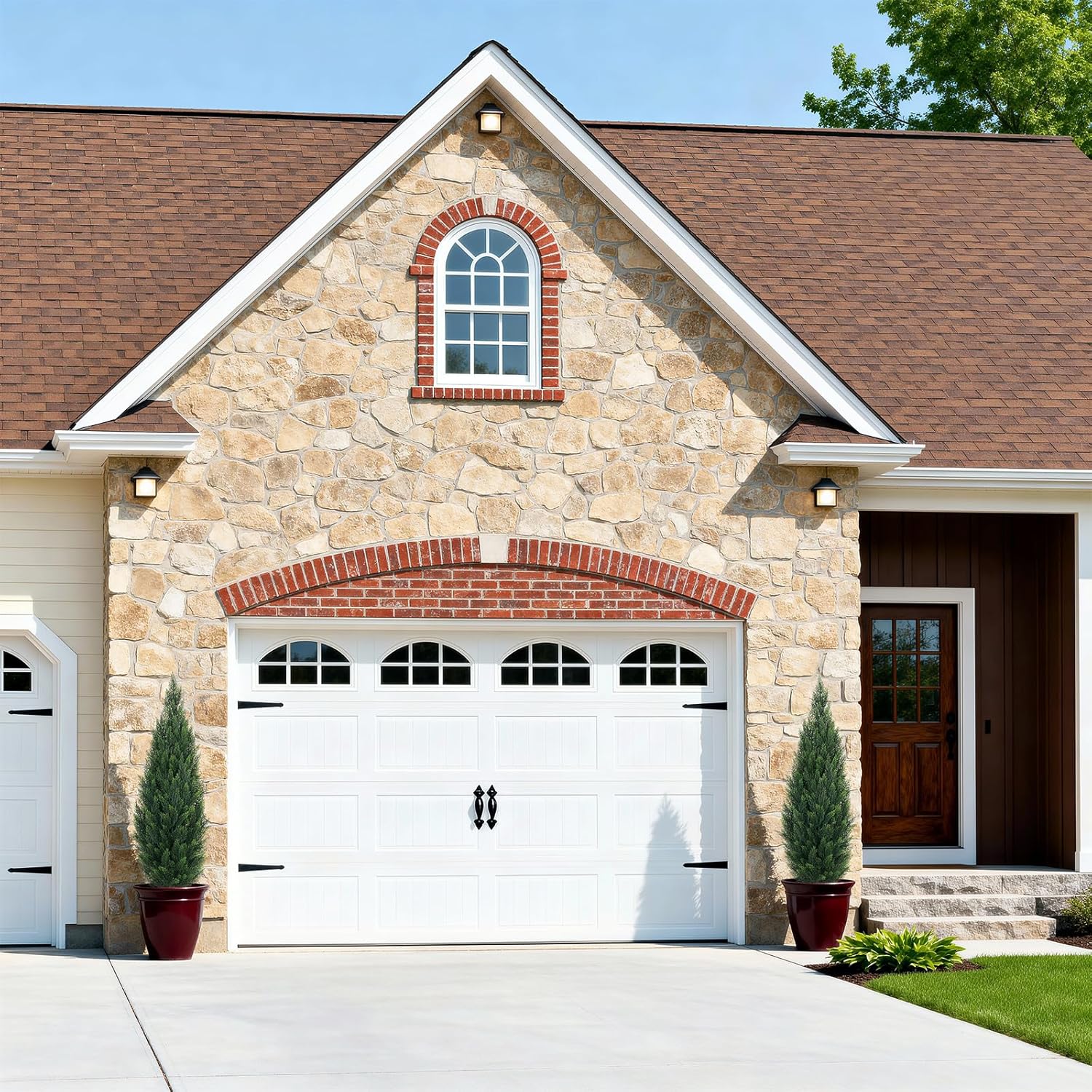 Artificial Cedar Trees Outdoors 4FT - UV Resistant Indoor Faux Topiary Trees, Realistic Potted Cypress Plants for Outside Planter, Fake Shrubs for Home Entrance Patio Front Porch Decor, Set of 2