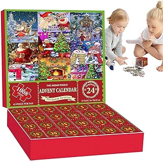 Christmas Advent Calendar Jigsaw Advent Calendar 2024 Christmas Jigsaw Puzzles 24 Boxes Packing 1008 Pieces Holiday Puzzle For Adults And Kids, Christmas Countdown Puzzles Gift Decorations