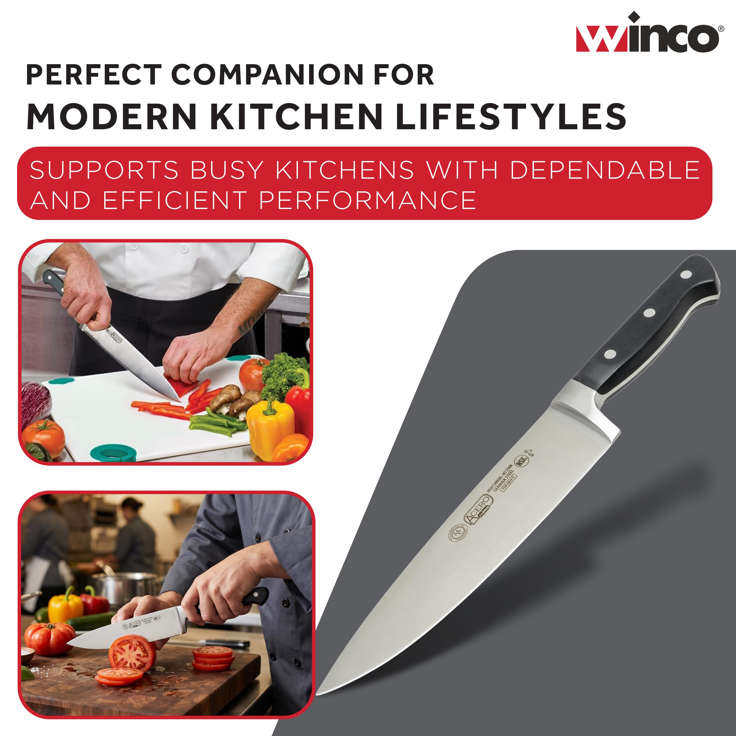 Winco 8" Stainless Steel Chef Knife — Amazon image 6