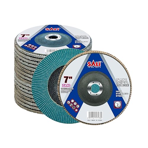 Miniatura 9 de Sali Paquete de 10 discos de aleta de circonio de grano 60 de 7 x 7/8 pulgadas, disco de lijado tipo bisel #29 de grado premium e industrial para