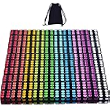 AUSTOR 100 Pieces Black Dice with Colorful Pips 6 Sided Square Corner Dices Come with a Free Storage Bag