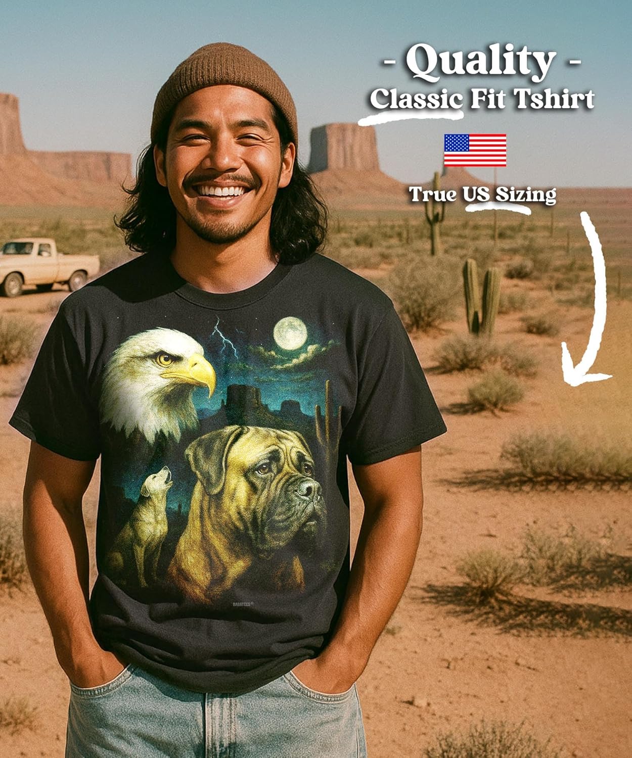 Majestic Dog Artwork Premium Black T-Shirt for Men & Women - Image 3