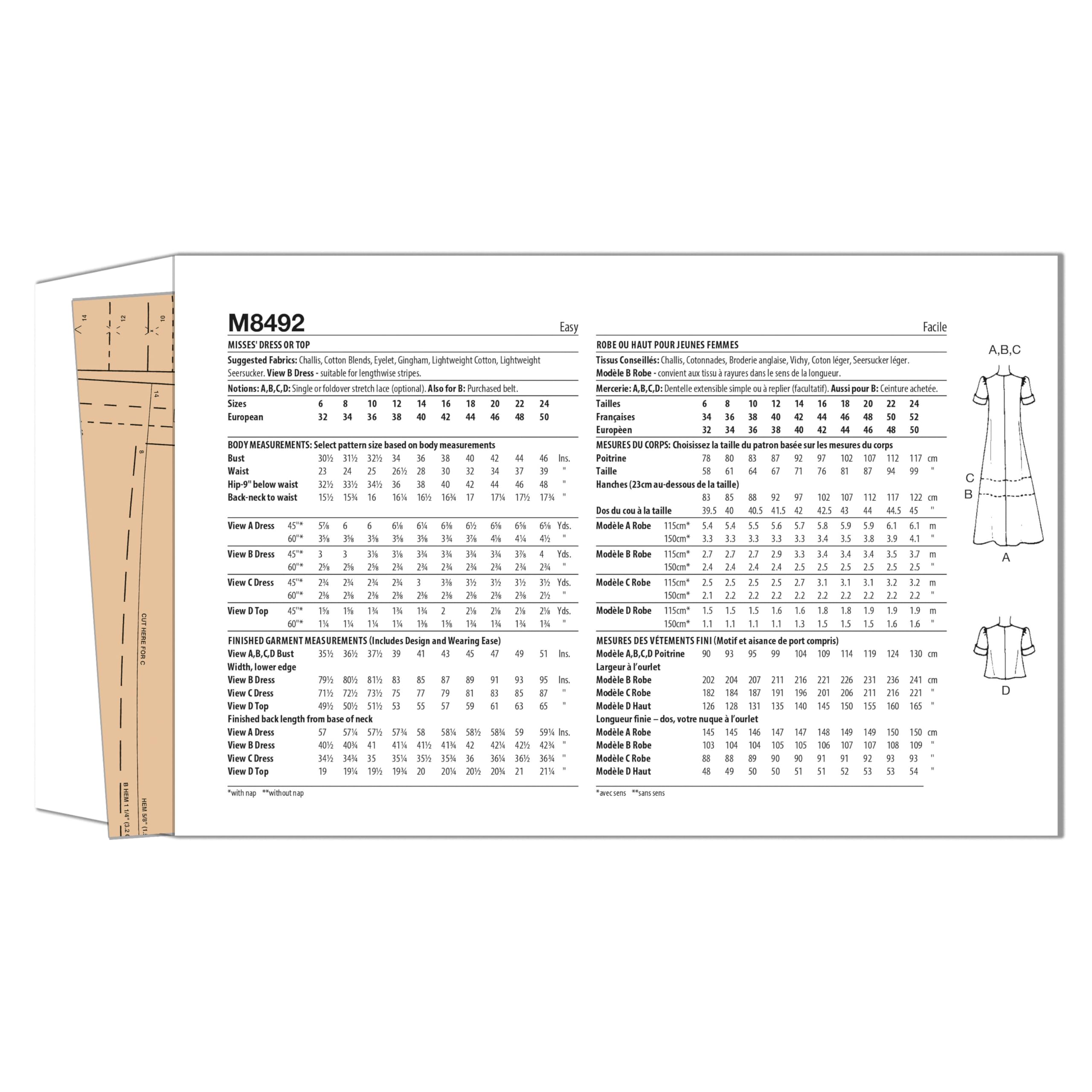 MCCALLS Sewing Pattern M8492H5 Misses' Dress or Top H5 (6-8-10-12-14), Multicoloured - Image 2
