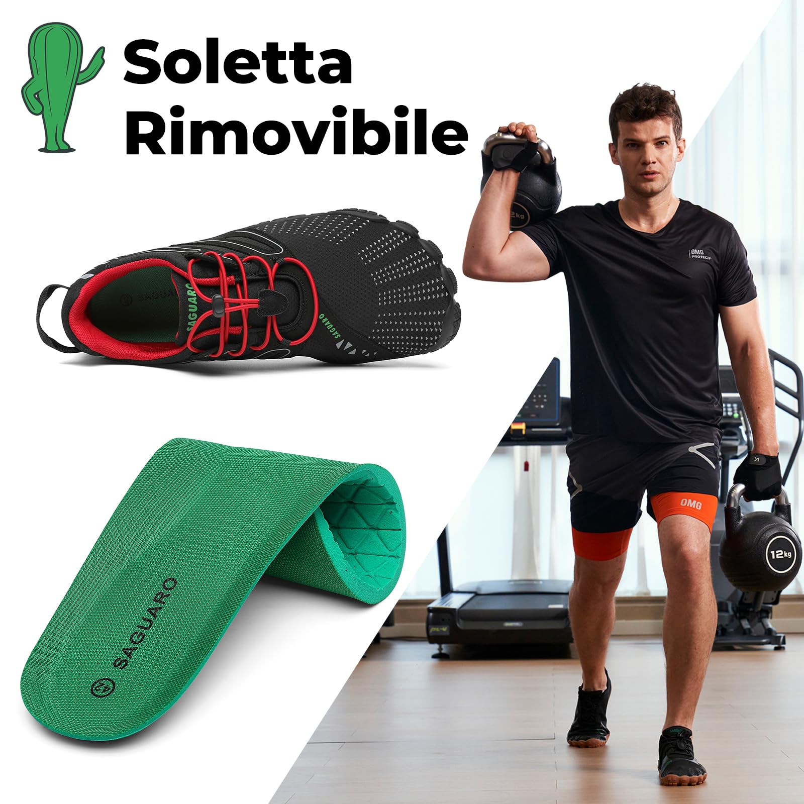 SAGUARO Scarpe Barefoot Shoes Minimaliste Scarpe da Trail Running Uomo Donna Gr.36-48