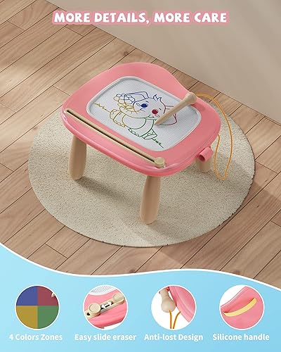 Miniatura 4 de Kikapabi Tablero de dibujo magnético, tablero de garabatos para niños pequeños de 1 a 2 años, tablero de escritura magnético, juguetes educativos y