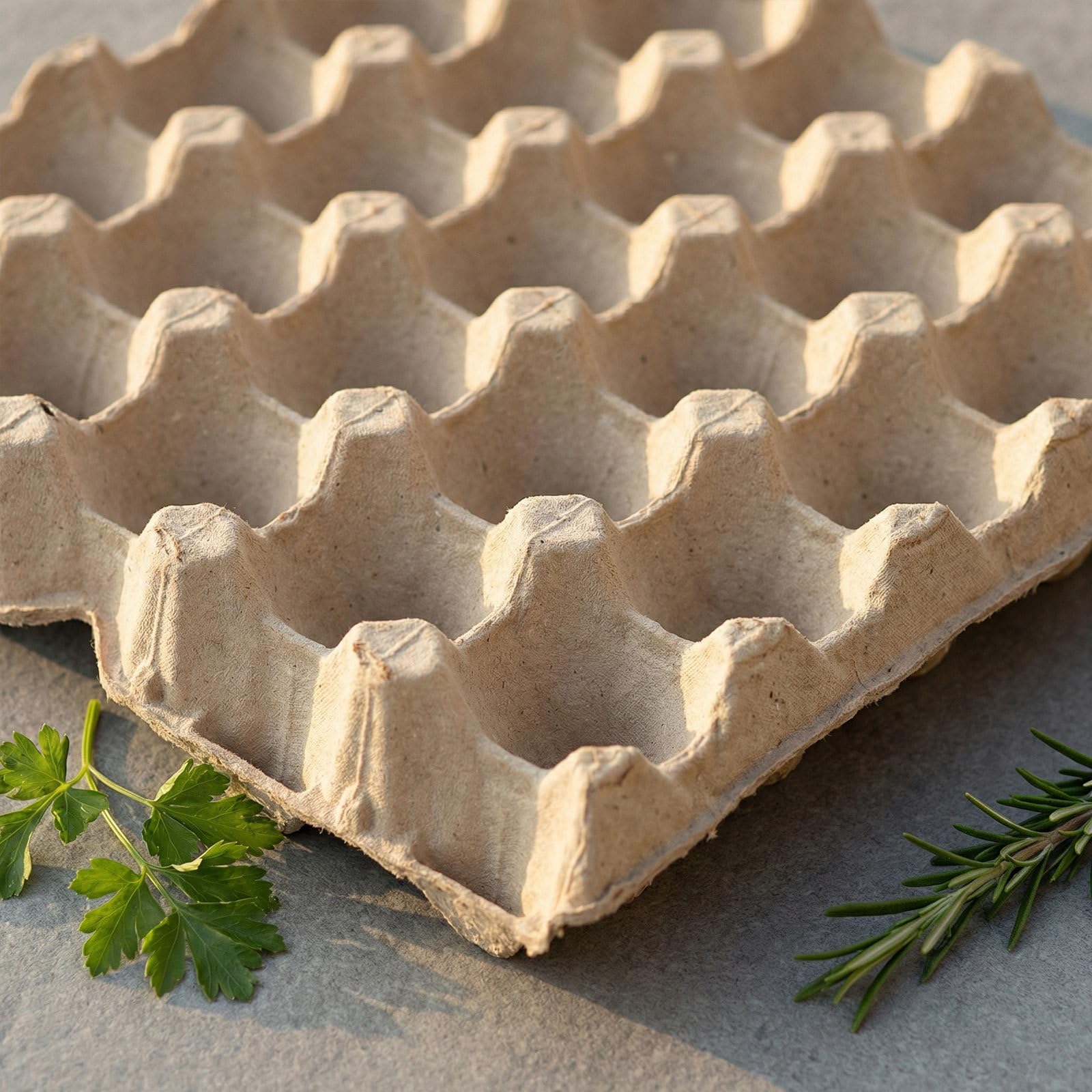 Contenitori per Uova in Polpa di Cartone Beige Impilabili Capacità 30 Uova, 12 Pezzi, Design Stabile per Negozi di Alimentari e Portauova