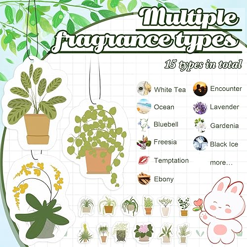 Miniatura 4 de 15 piezas de ambientador de plantas colgantes, accesorios divertidos para plantas, espejos, ambientadores de automóvil, lindos perfumados,
