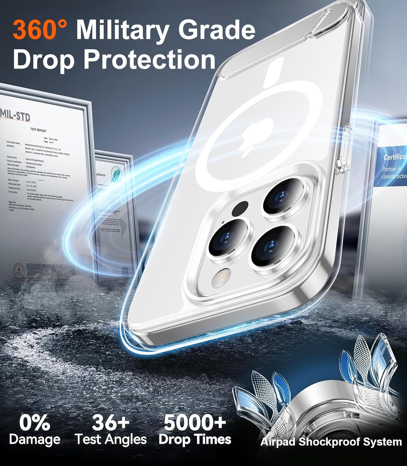 Temdan Magnetic Compatible with iPhone 15 Pro Case, [Built-in Invisible Kickstand][Compatible with MagSafe] [Military Grade Shockproof] Slim Thin Phone Case for iPhone 15 Pro 6.1" - Image 4