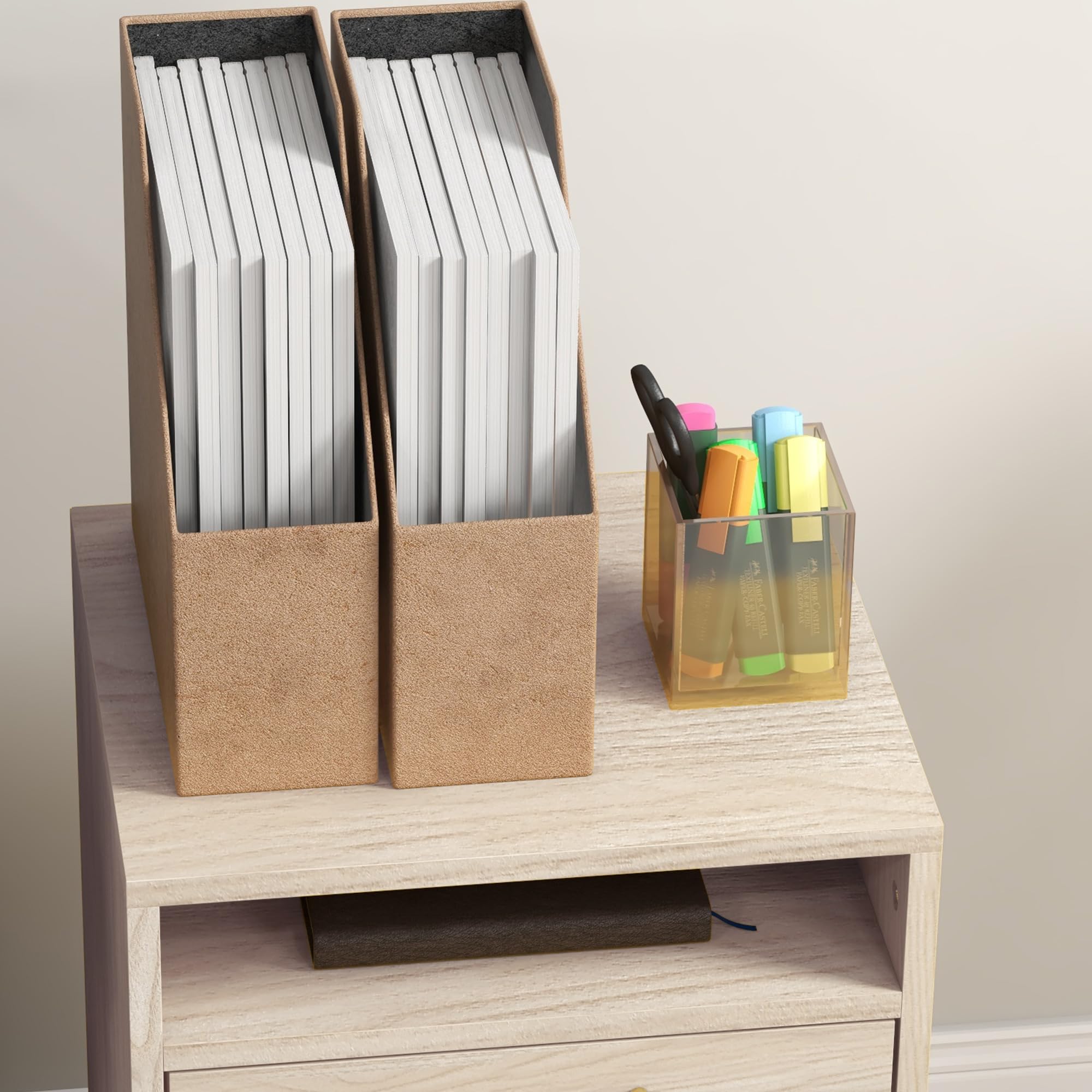 HOMCOM Caisson de Bureau Rangement Bureau sur roulettes Chêne | Tiroir, Placard, Niche, Panneaux Particules