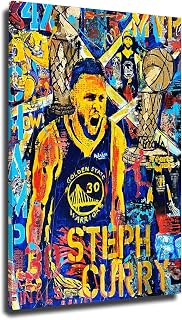 Steph Curry Night Night Poster Basketball Posters Print Canvas Wall Art Decor for Boys Room Bedroom Large Painting Picture NOUCAN (12x18inch No Framed,A)