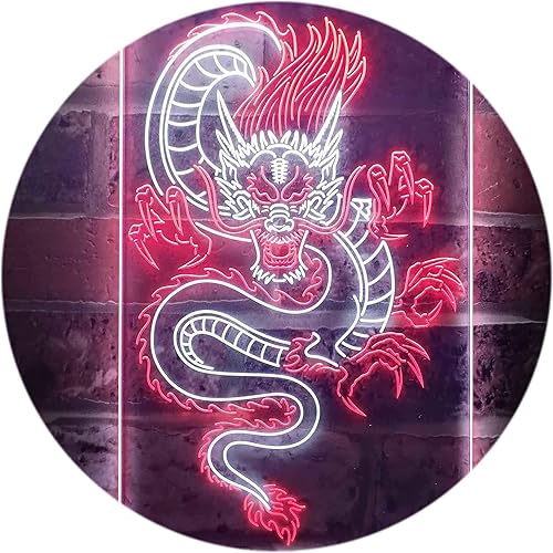 Vista 67 de ADVPRO Chinese Dragon Room Display Dual Color LED Neon Sign Green & Red 16" x 24" st6s46-i3225-gr