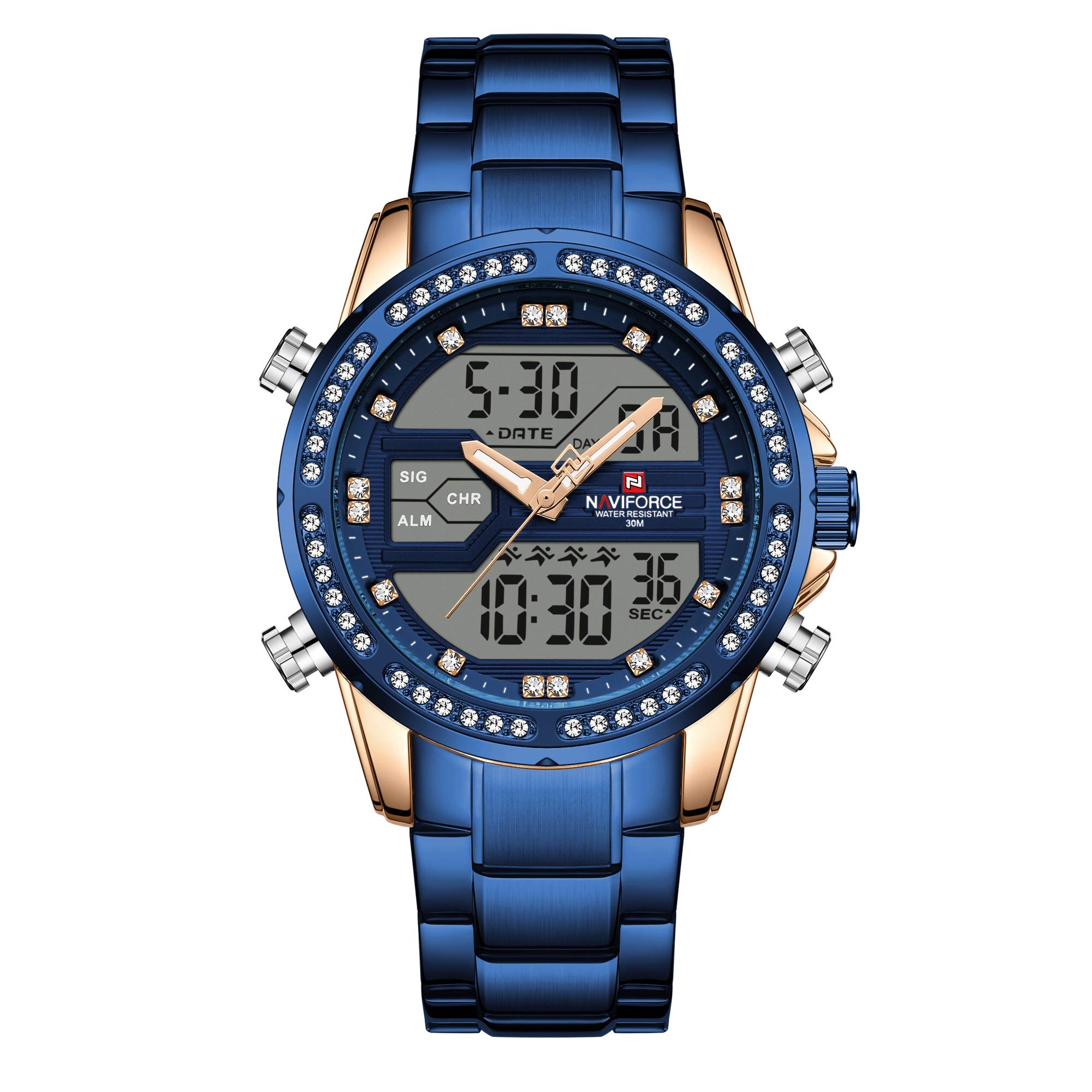NAVIFORCE Dual time Wrist Watch for Men (Blue) (B08SCP7D9V) Amazon Price History, Amazon Price Tracker