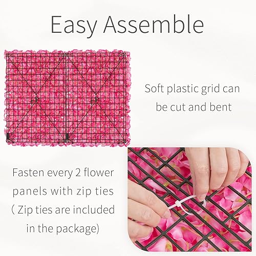 Miniatura 5 de Panel de pared de flores, 6 piezas de decoración de pared de flores blancas, fondo de pared de flores falsas, flores artificiales 3D para pared,