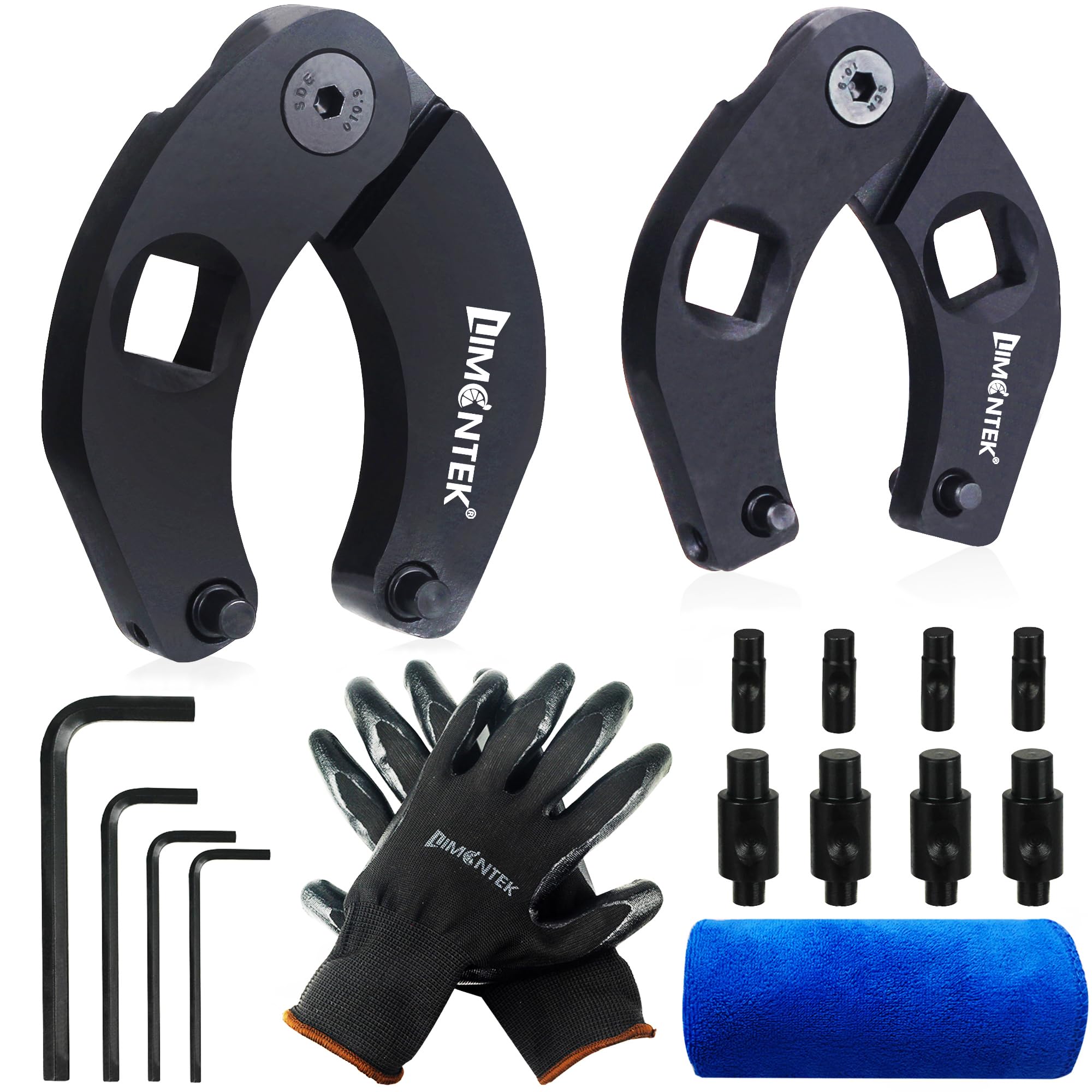 Gland Nut Wrench, Hydraulic Cylinder Spanner Wrench Adjustable of 2 with Pins & Allen Wrenches for Farm & Construction Equipment