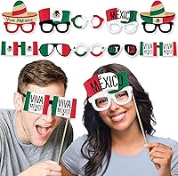 Vista 2 de Big Dot of Happiness Viva México - Juego de accesorios para cabina de fotos para fiesta del Día de la Independencia de México, 10