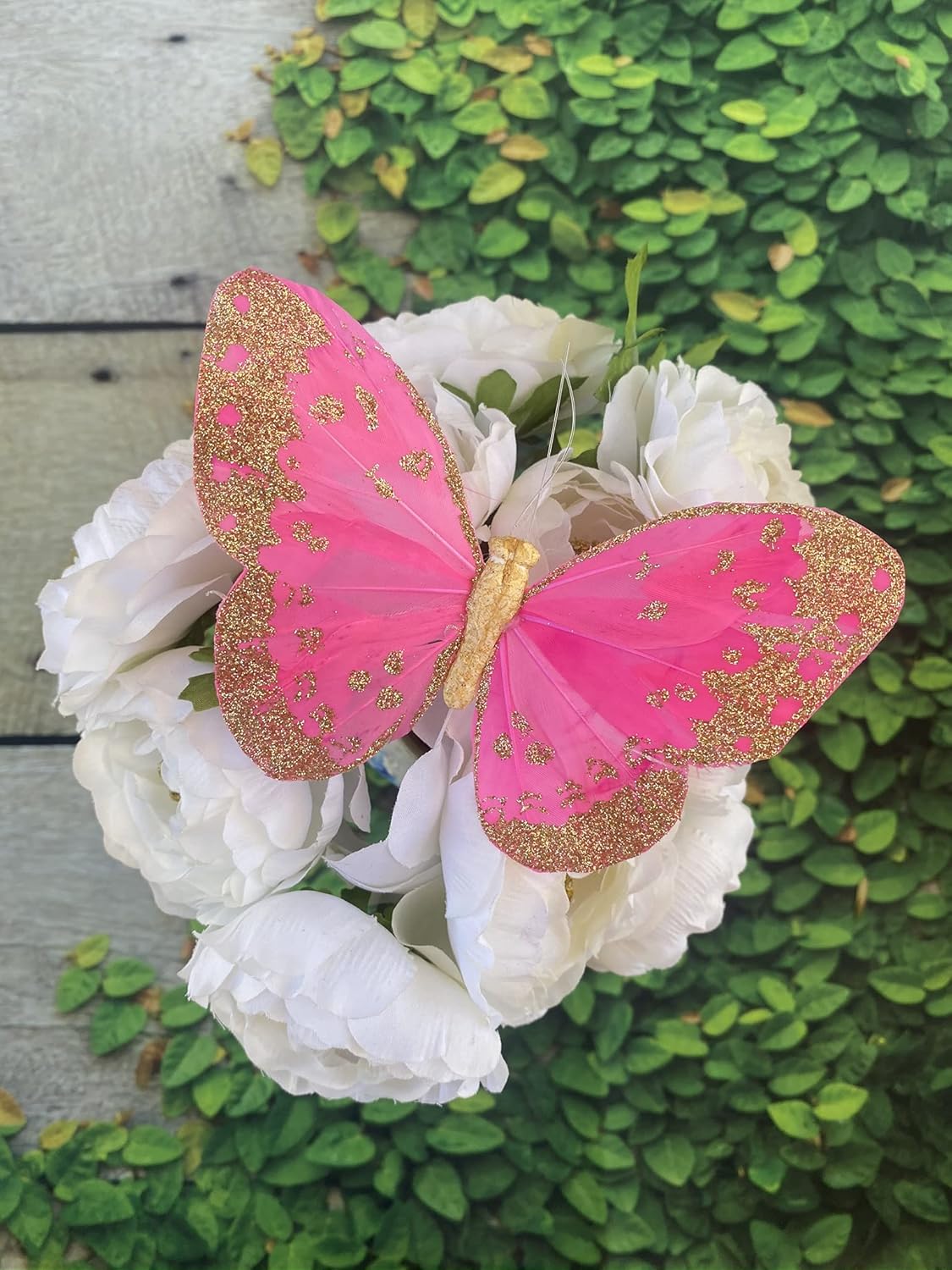12 Large Glitter Pastel Feather Monarch Butterflies 5inch- Artificial butterfly pastel butterfly scrapbooking embellishments - Vibrant Monarch