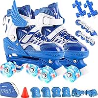 Patins Infantil 2 Em 1 Ajustável Patins 4 Rodas, Patins Quad, Patins Infantil Menina, Ajustável com Bolsa e Kit Proteção, Para meninas, meninos e iniciante