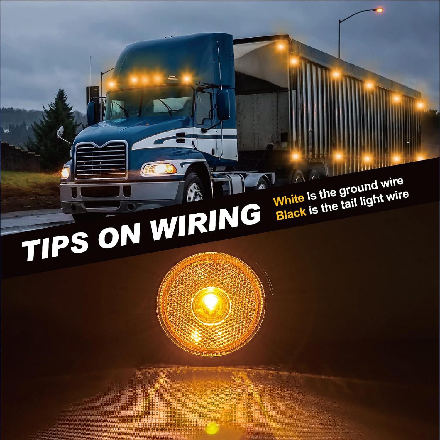 2.5" LED Trailer Side Marker Lights, Red & Amber 10 Pack, 12V
